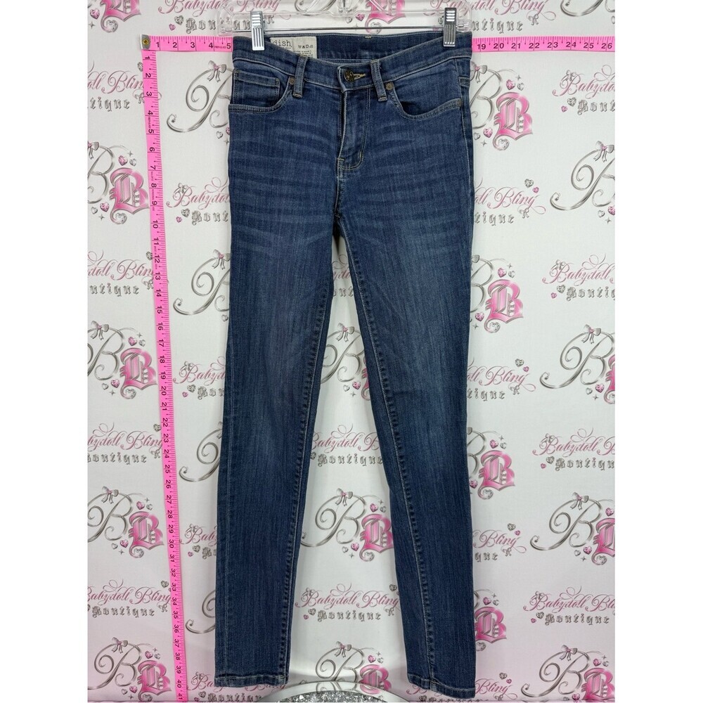 DISH jeans Women’s Mid-Rise Dark Blue Skinny Jeans